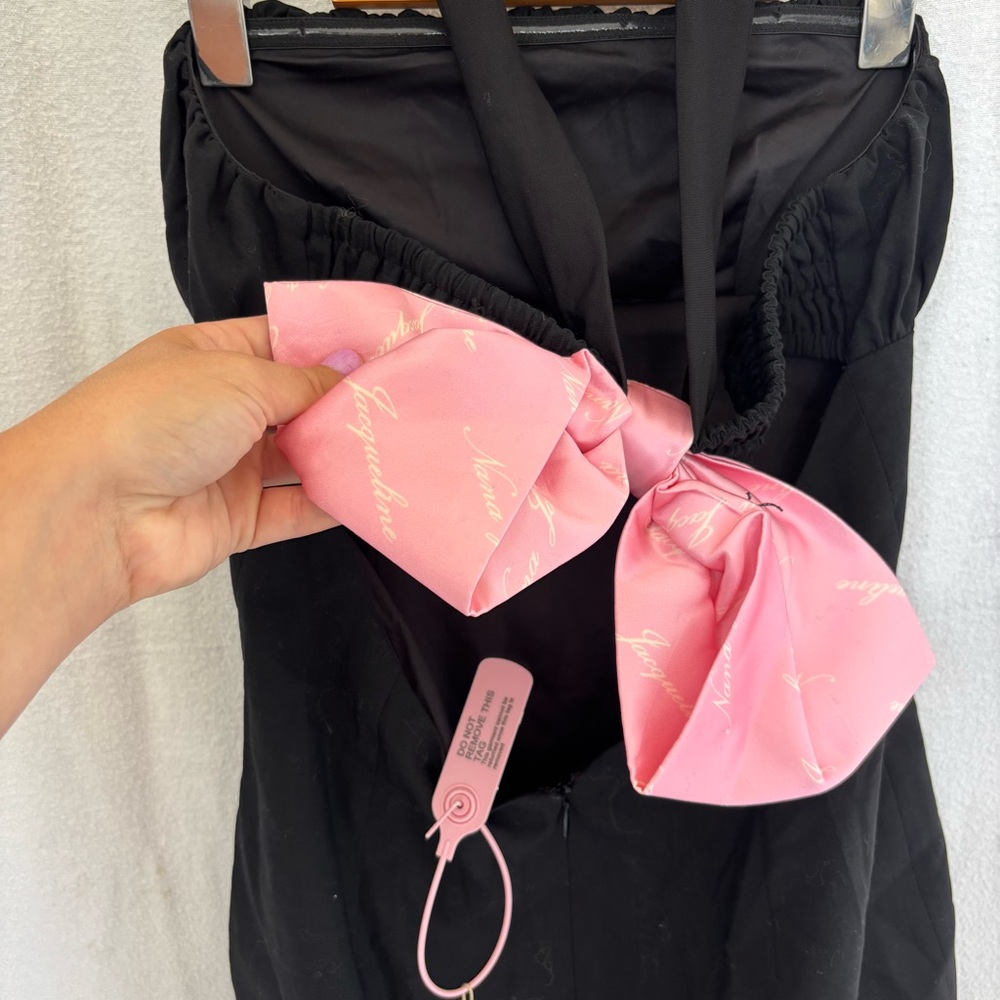 Nana Jacqueline Strapless Black Dress halter and bow - Picture 5 of 11